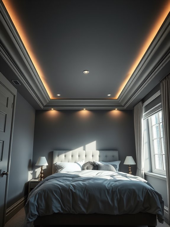 accent lit monochromatic ceiling