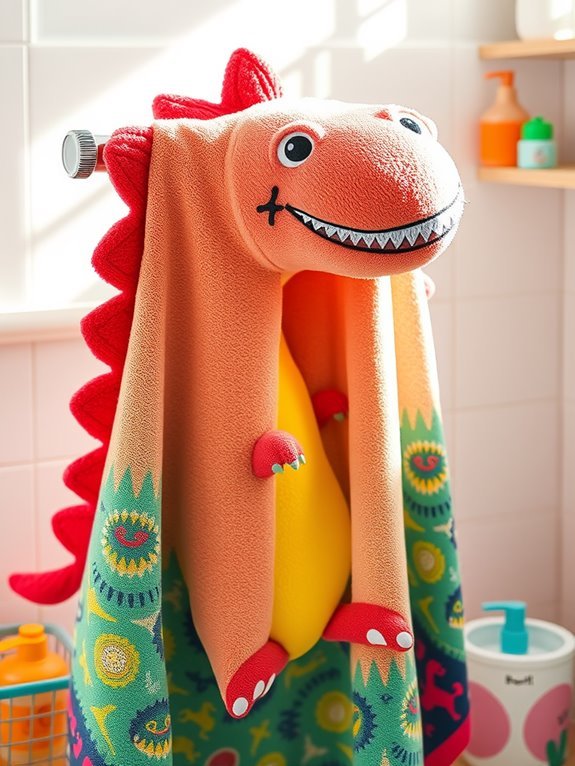 adorable dinosaur themed bath towels