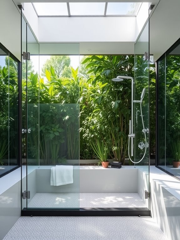 airy open shower designs