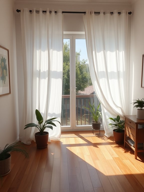 bright sheer curtain lighting