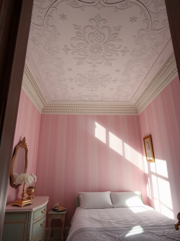 ceiling with stenciled designs