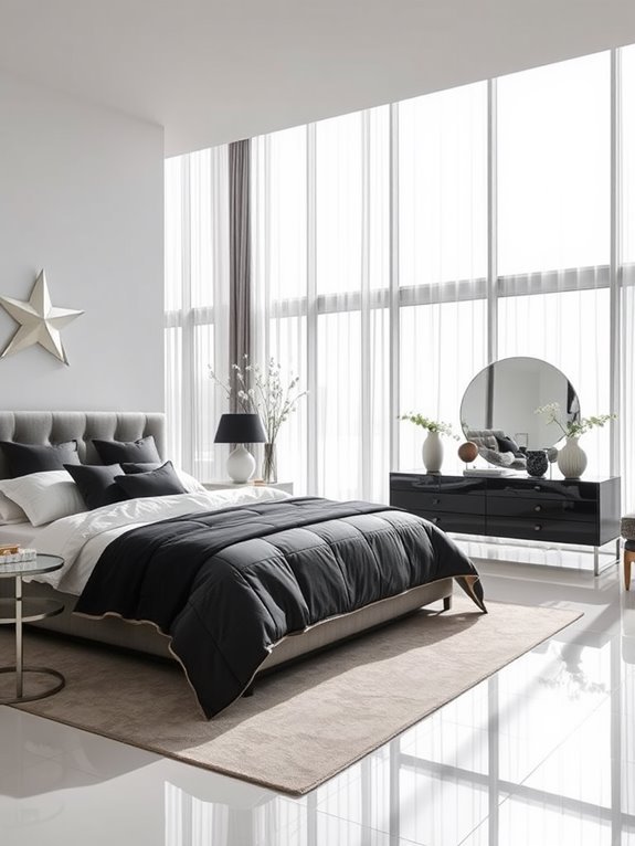 chic black and white retreat