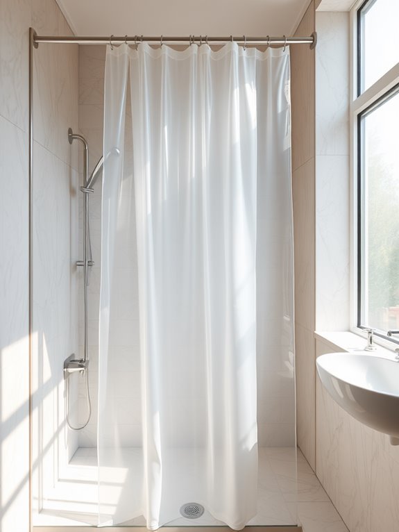 clear shower curtains visibility