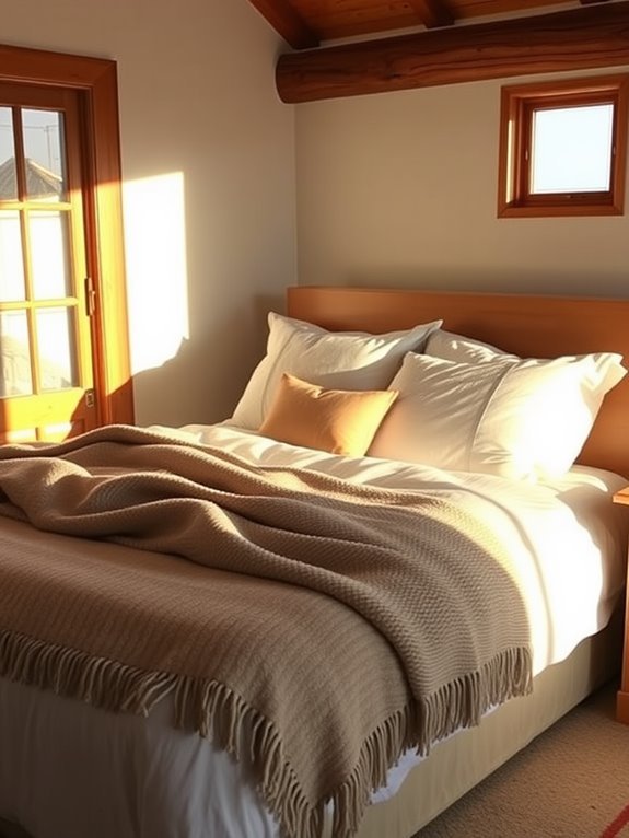 comfortable layered bedding setup