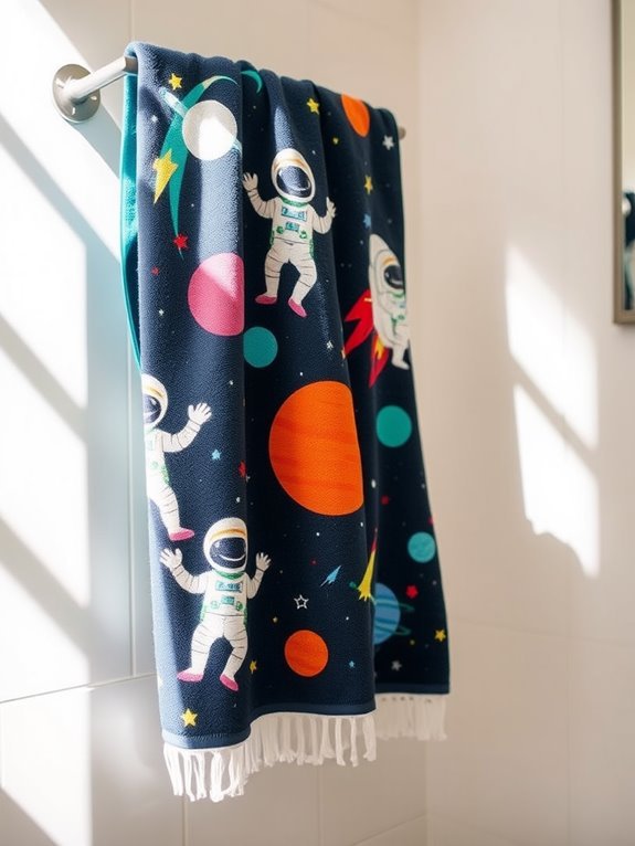cosmic themed bath linens