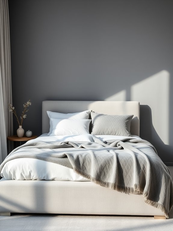 cozy ambiance with gray throws