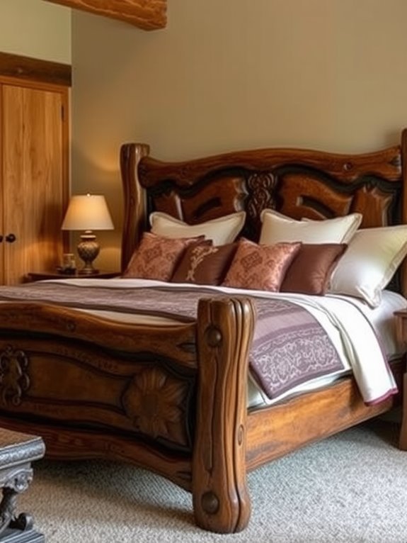 cozy rustic wooden beds