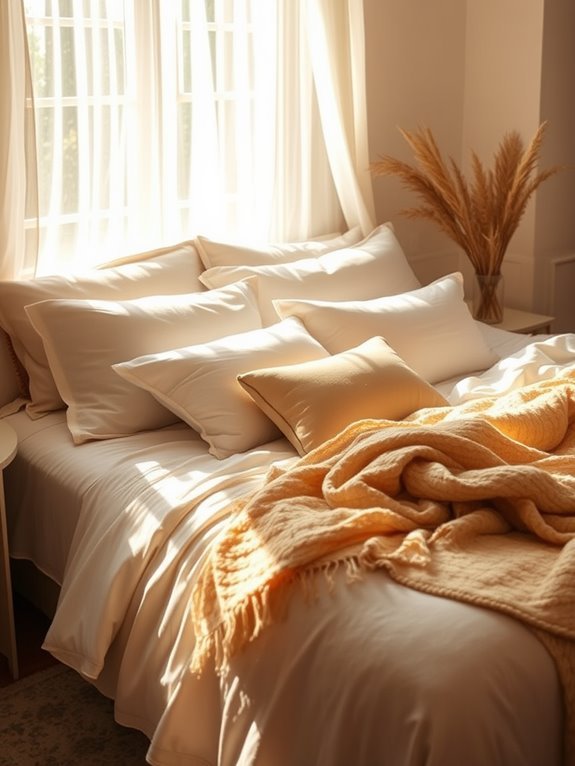 cozy stylish bedding arrangement