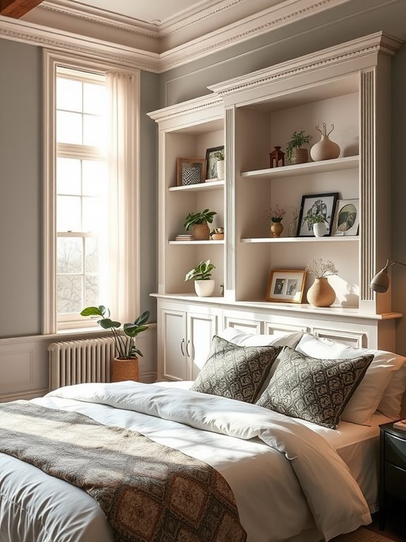 custom built in shelving units