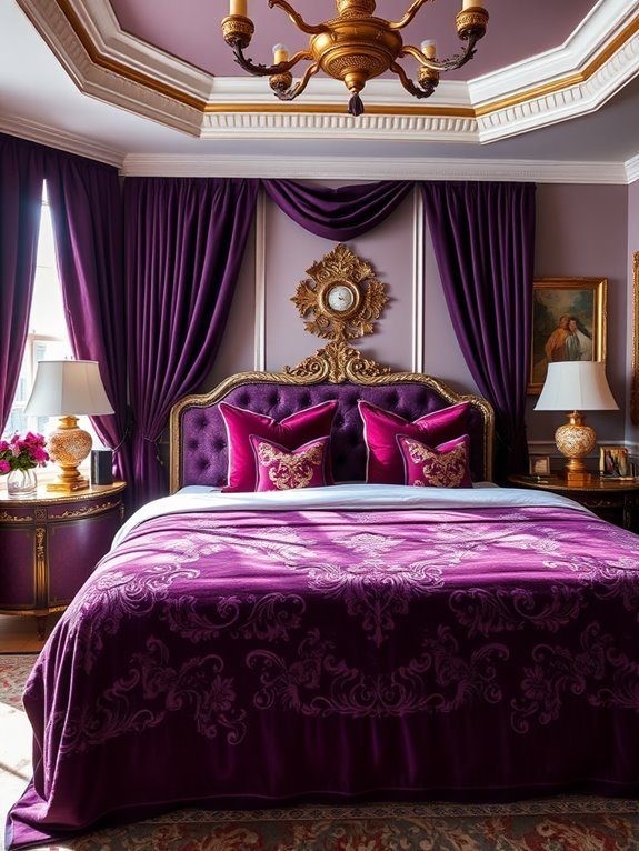 deep rich plum accents