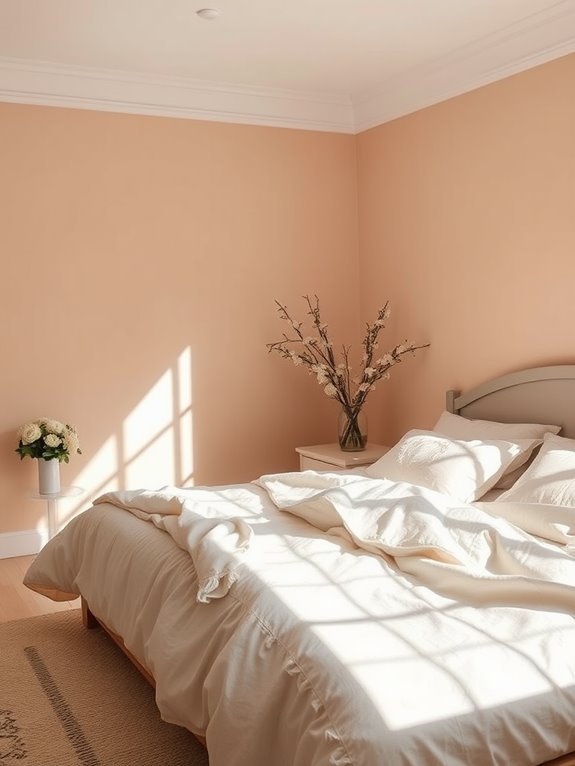 delicate soft peach hue