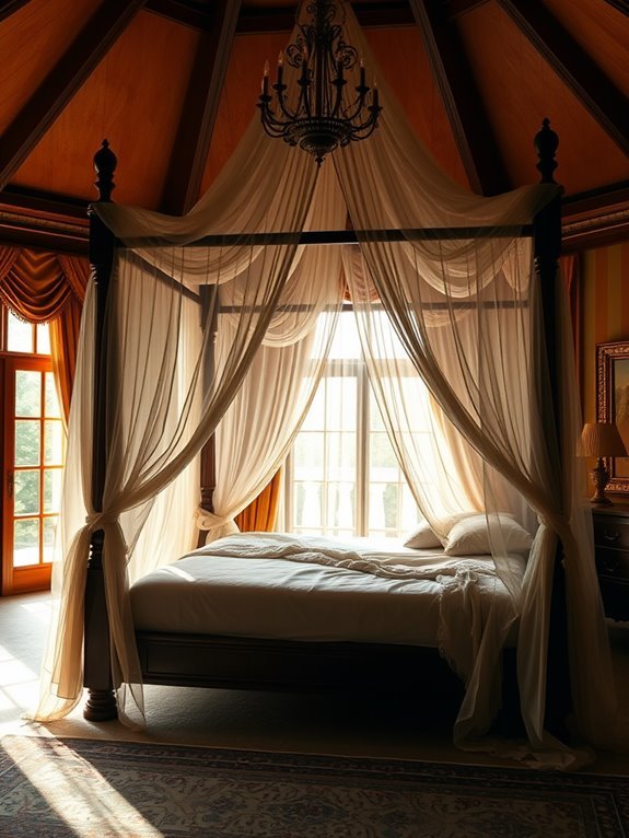 draped romantic bed aesthetics