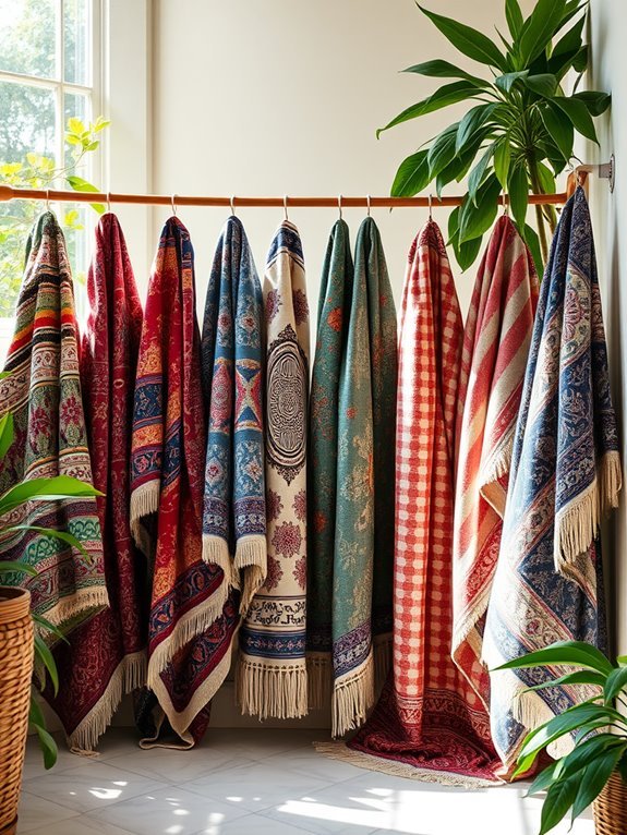 eclectic artistic patterned towels