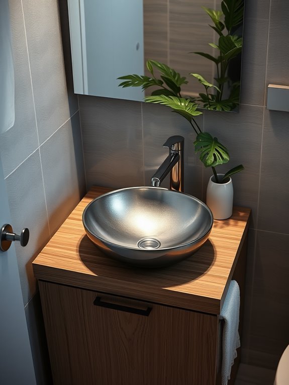 elegant metallic sink accessories