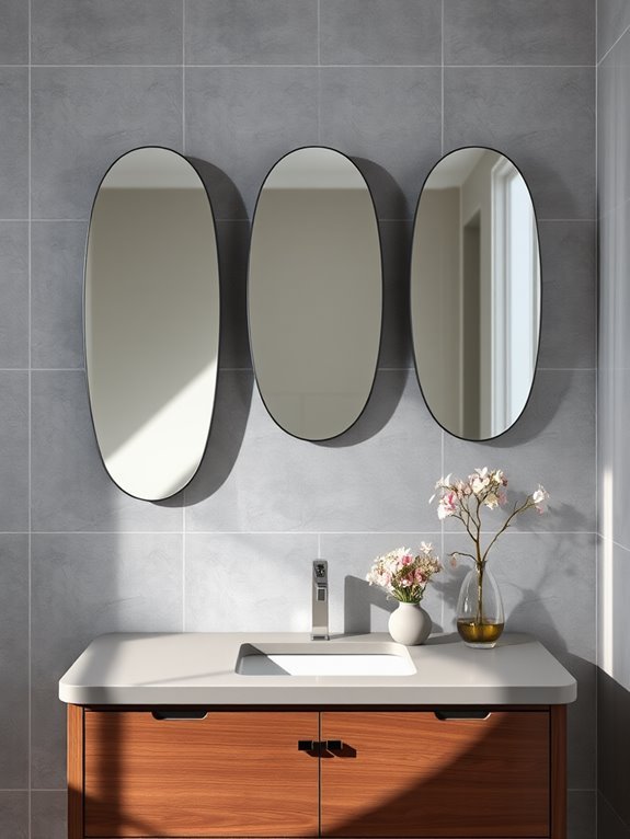 frameless oval mirror designs