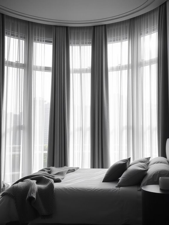 gray curtains light modulation