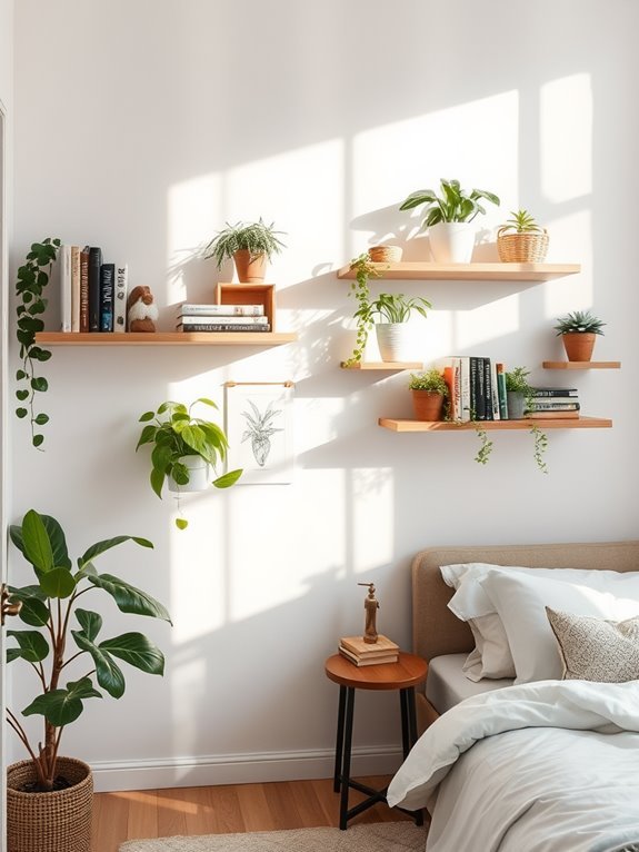 install wall mounted shelves