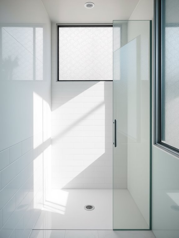 light colored walls and tiles