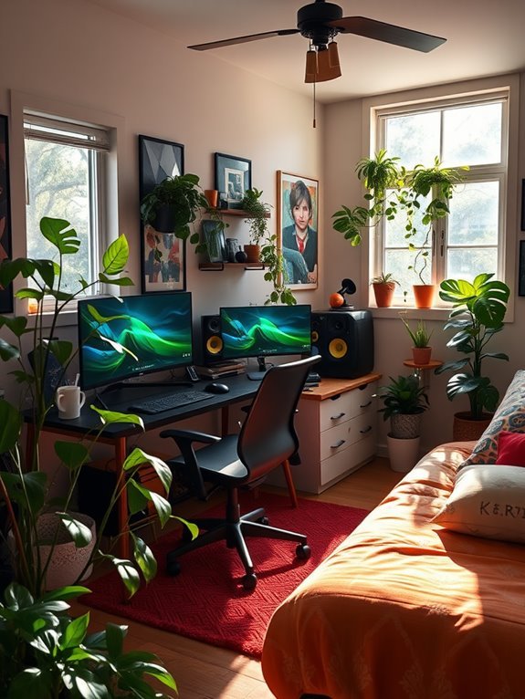 lively atmosphere with greenery