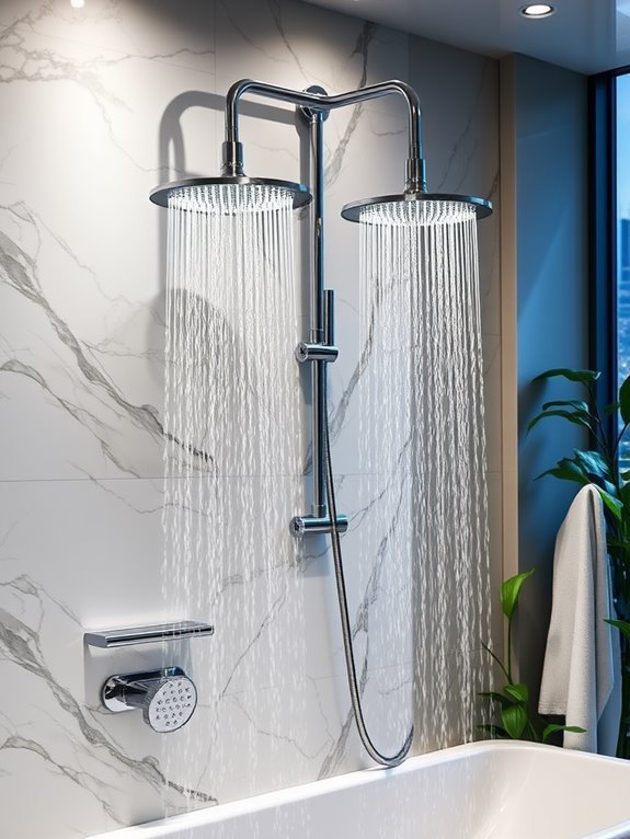 luxurious dual shower experience