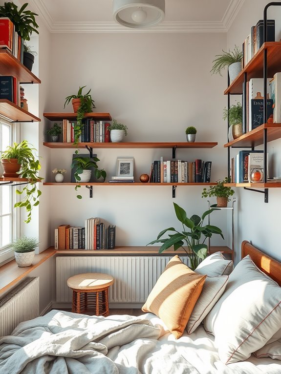 maximize storage with shelves