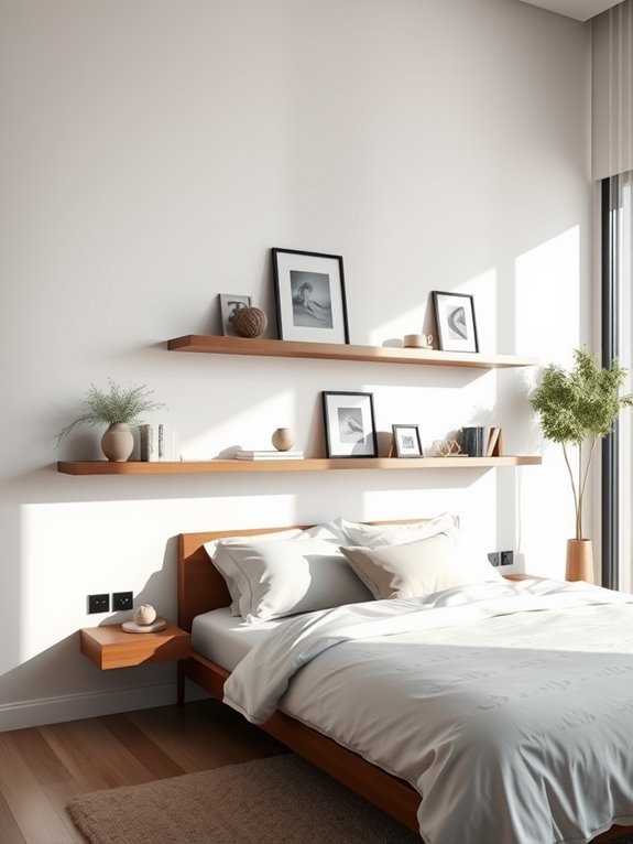 minimalist floating shelf design