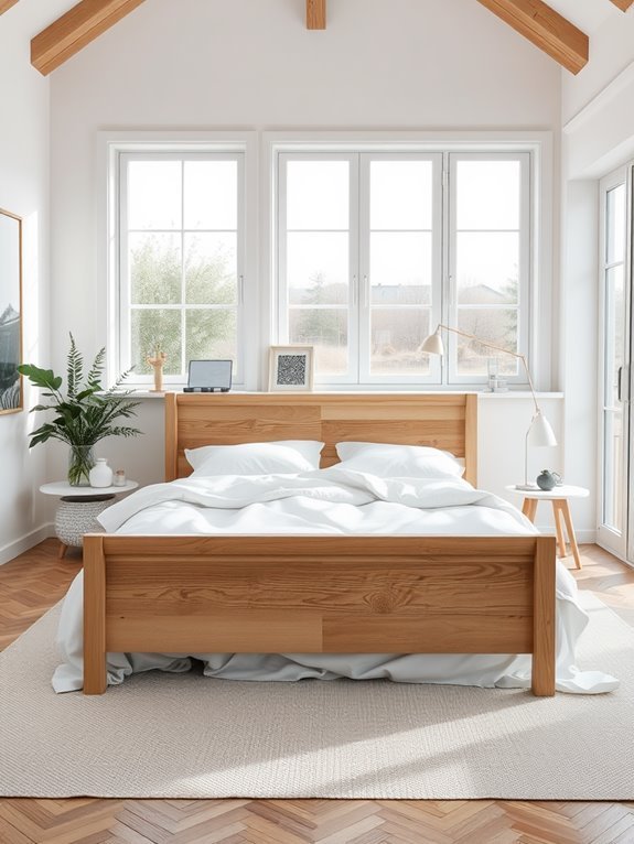 minimalist scandinavian bed aesthetics