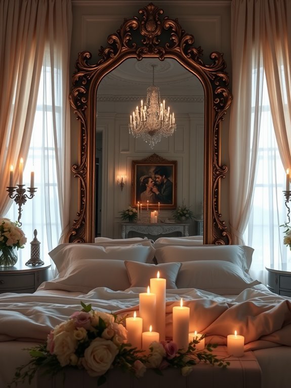 mirrors enhance depth and romance