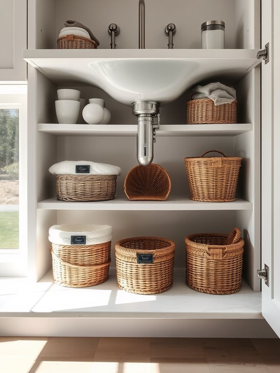organize under sink storage solutions