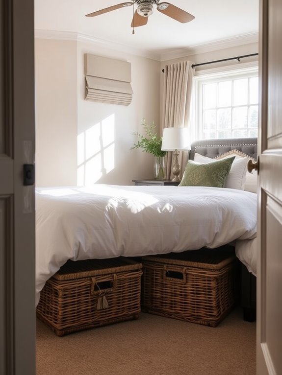 organize with decorative baskets