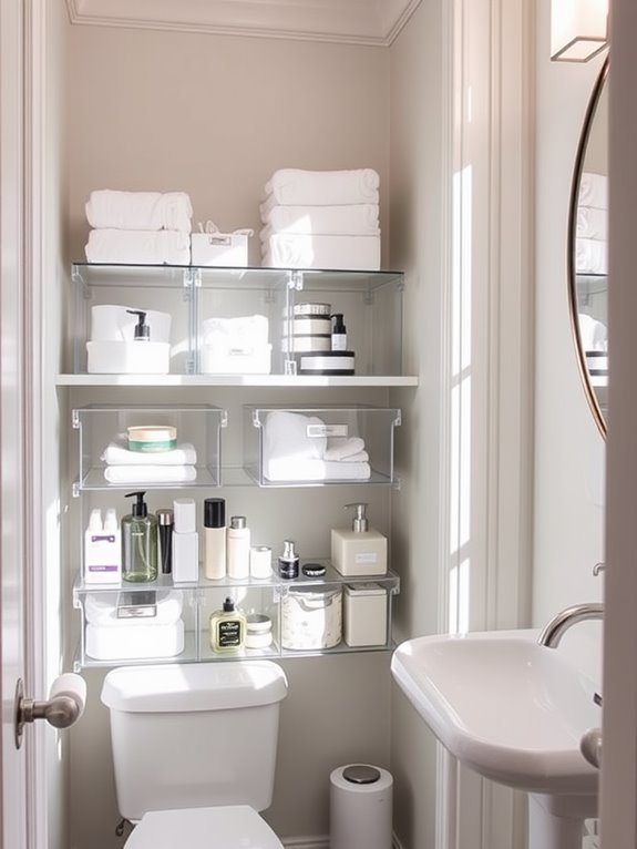 organize with transparent bins