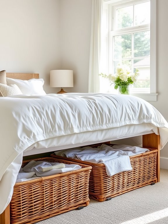 organized storage with baskets