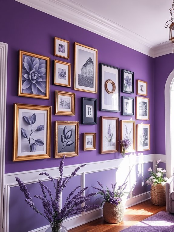 purple gallery wall design