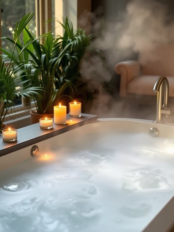 relaxing warm water immersion