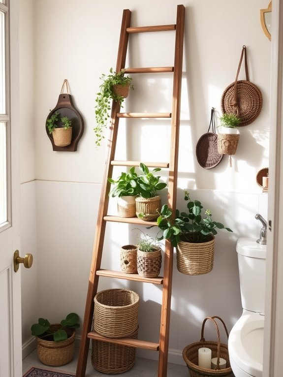 rustic ladder organization solution