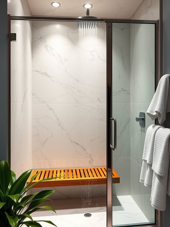 seated walk in shower design