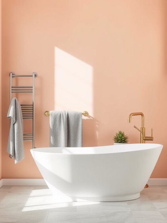 soft peach tones blend