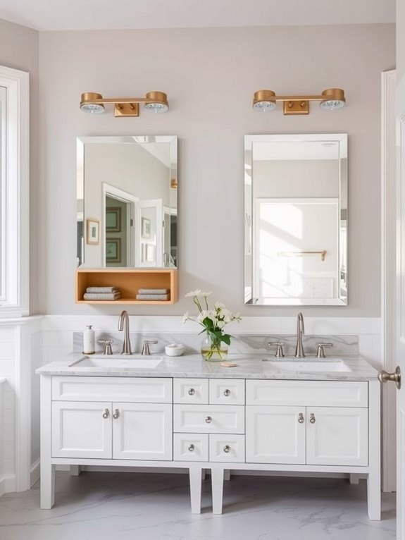 spacious double vanity organization
