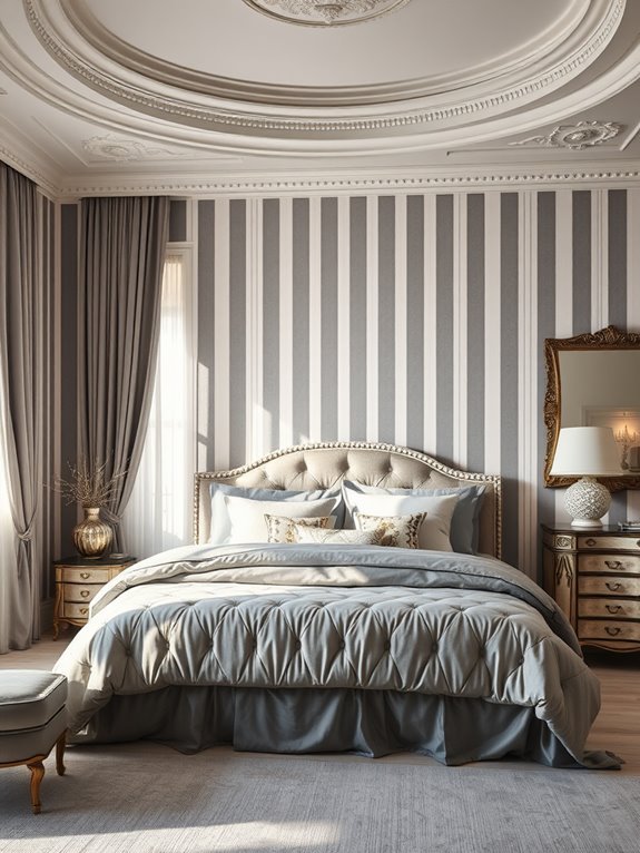 striped grey and white