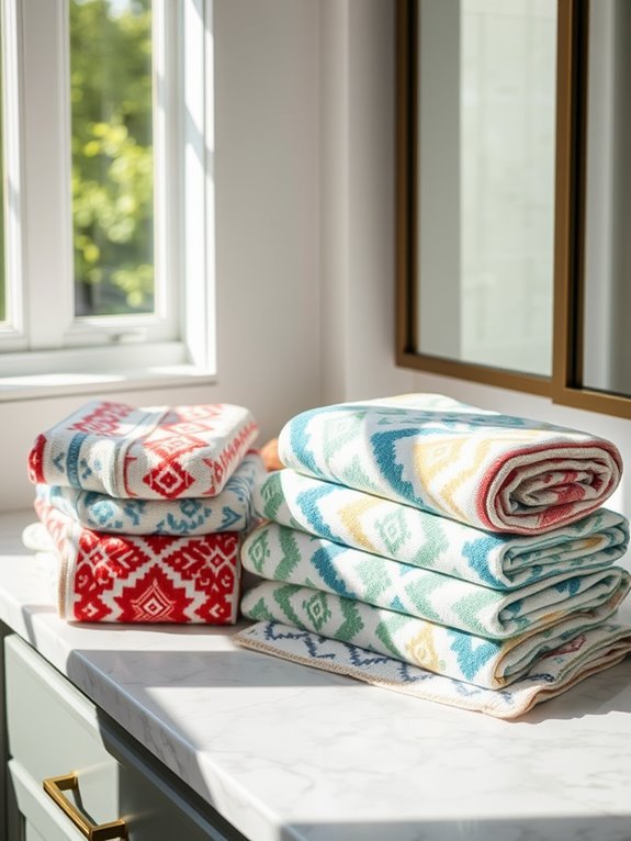 stylish geometric design towels