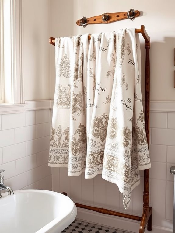 stylish patterned bath towels