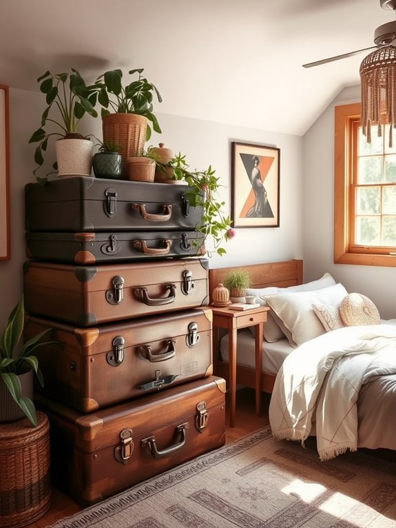 suitcases as creative storage