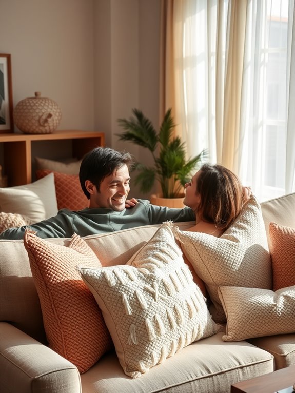 textured decorative throw pillows