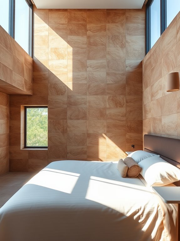 textured tiles enhance depth
