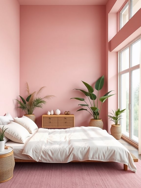 tranquil pink meditation space