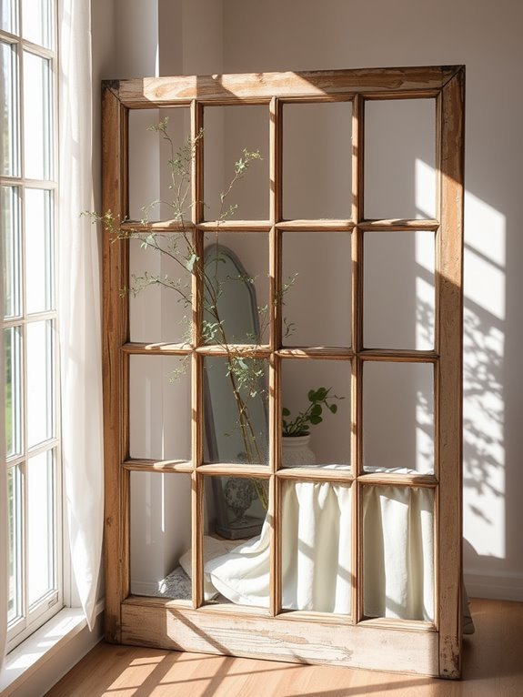 upcycled window frame divider