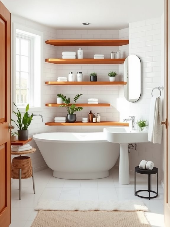 utilize open shelving design