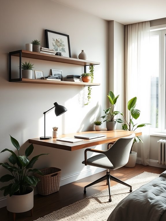 utilize wall mounted workspaces