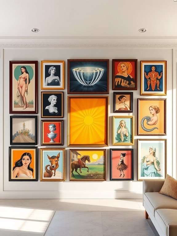 vibrant artwork display arrangement