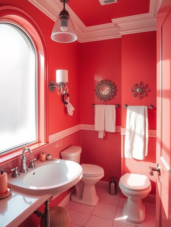 vibrant coral color scheme